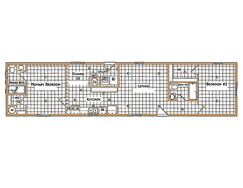 Floor plan 2 Bed 2 Bath Single Section Home New