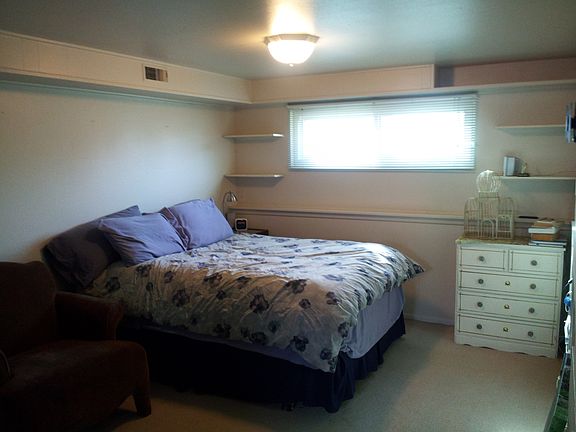 Basement used as a bedroom