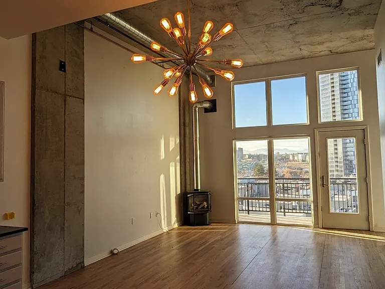 View past the dining room to the balcony