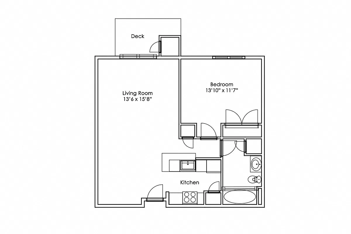 Floor plan 1 Bedroom 1 Bathroom