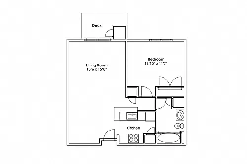 Floor plan 1 Bedroom 1 Bathroom