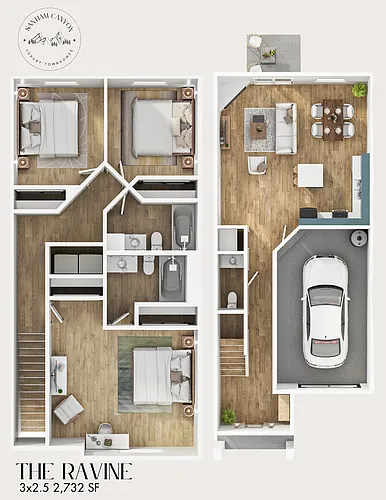 Floor plan 3 Bedroom 2.5 Bathroom