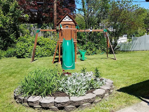 Back yard garden and playset