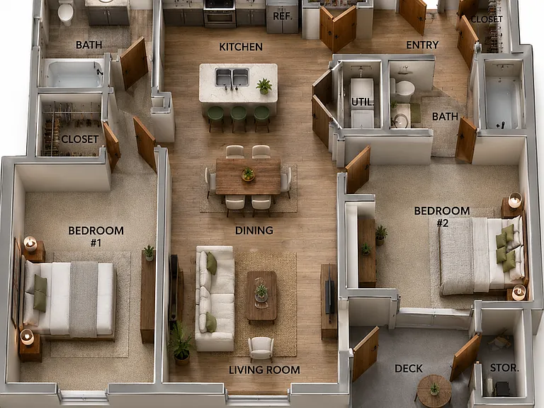 2 Bedroom 2 Bath Deluxe 2 Bedroom 2 Bath Deluxe