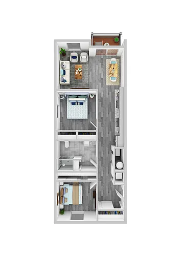 Floor plan 2 Bedroom - End Unit