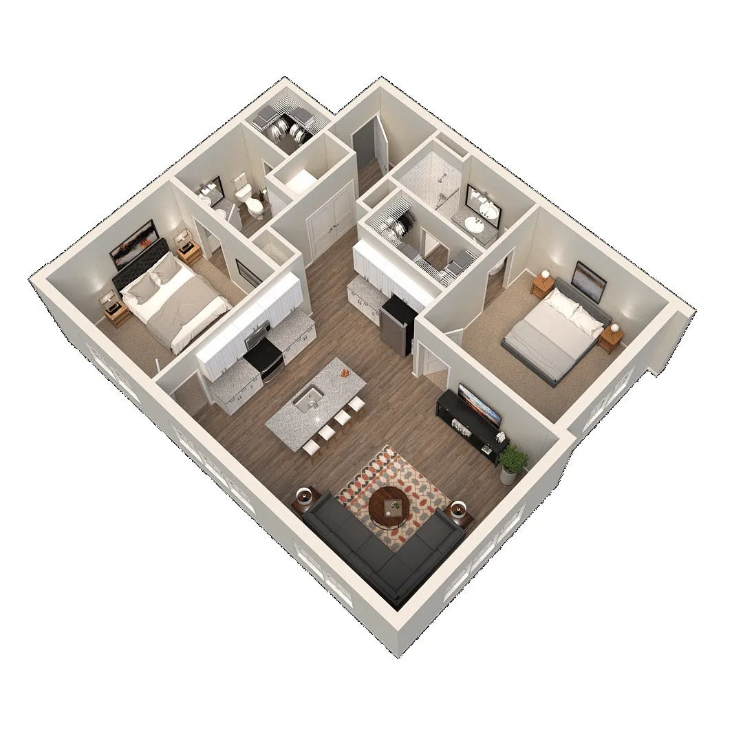Floor plan 2x2 Phase 2 1221 sq ft