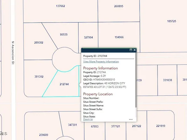 Pn 212744 40 Horizon City Ests Lot 31, El Paso, TX 79928