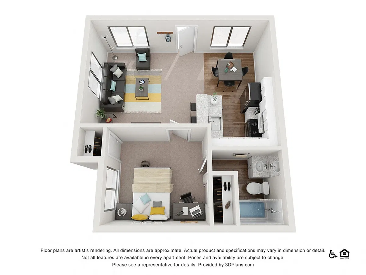 Floor plan 1x1C