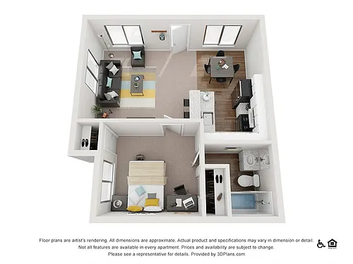 Floor plan 1x1C