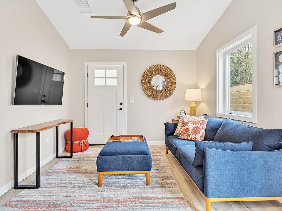 Living room with 52" smart TV