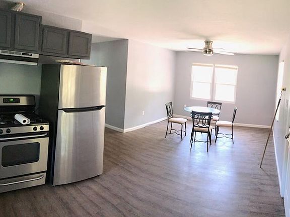 Kitchen and dining room (entrance at right)