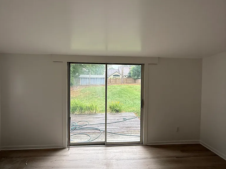 Living area and back sliding door