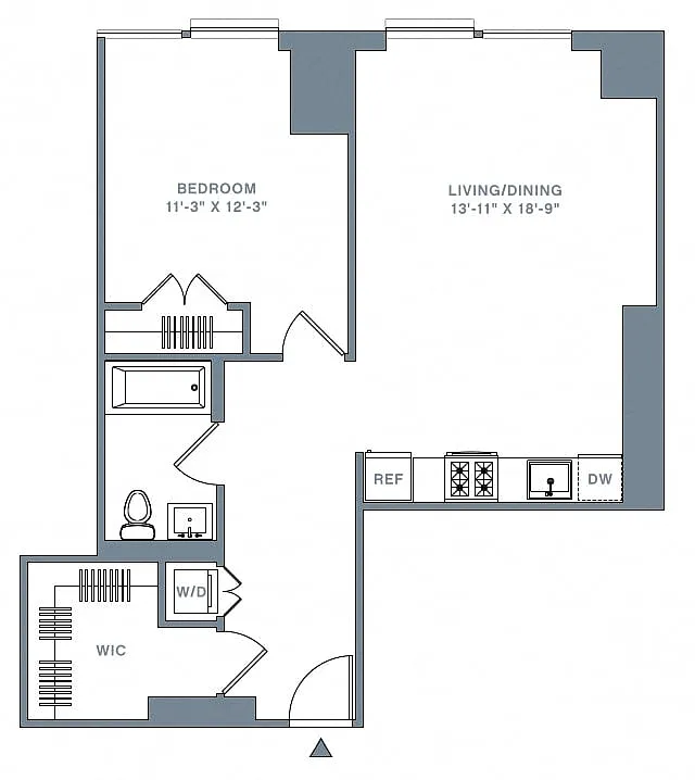 Floor plan 1 Bed_1 Bath-33-51 B