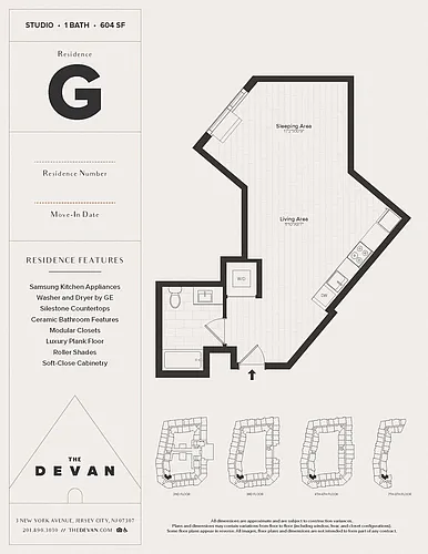 Floor plan Studio G
