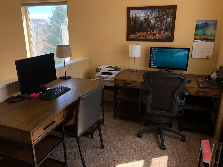 Loft with office setup
