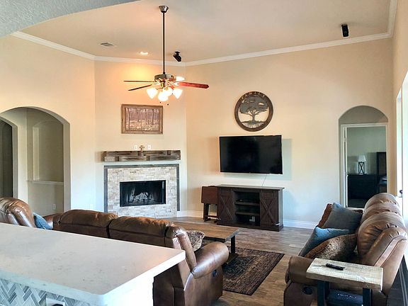 Living room- wood fireplace