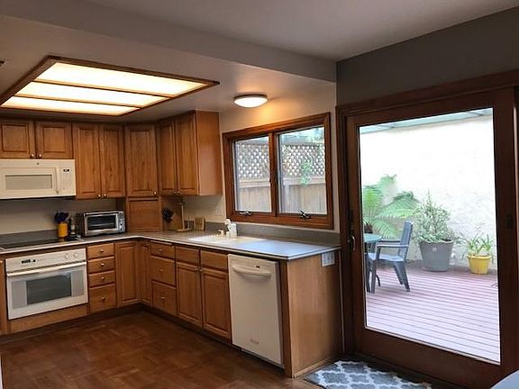 Kitchen opens to patio