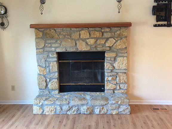 Gorgeous stone fireplace