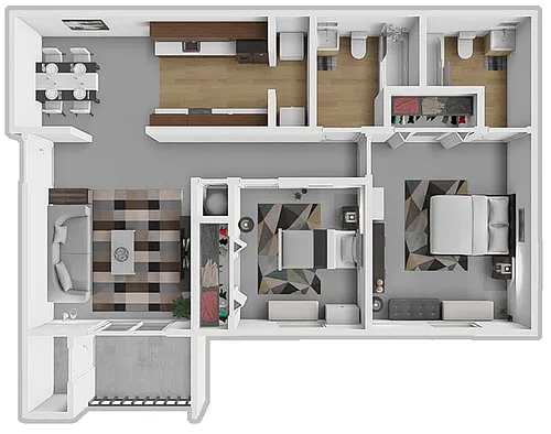 Floor plan 2 Bedroom 2 Bath