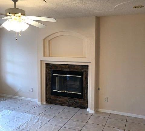 Living room with freshly painted walls