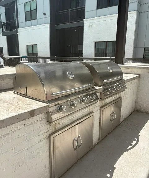 Grills in the pool area