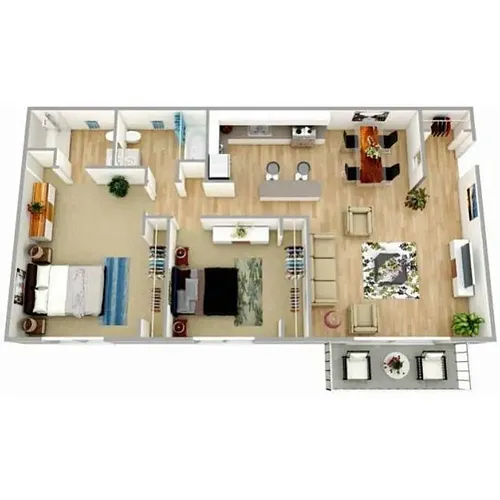 Floor plan 2 Bedroom 2 Bathroom