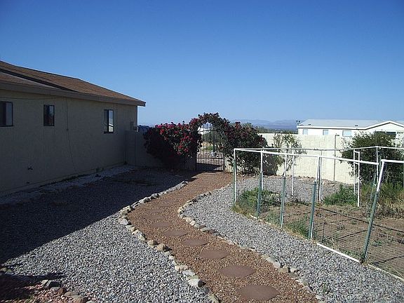 side yard and garden area
