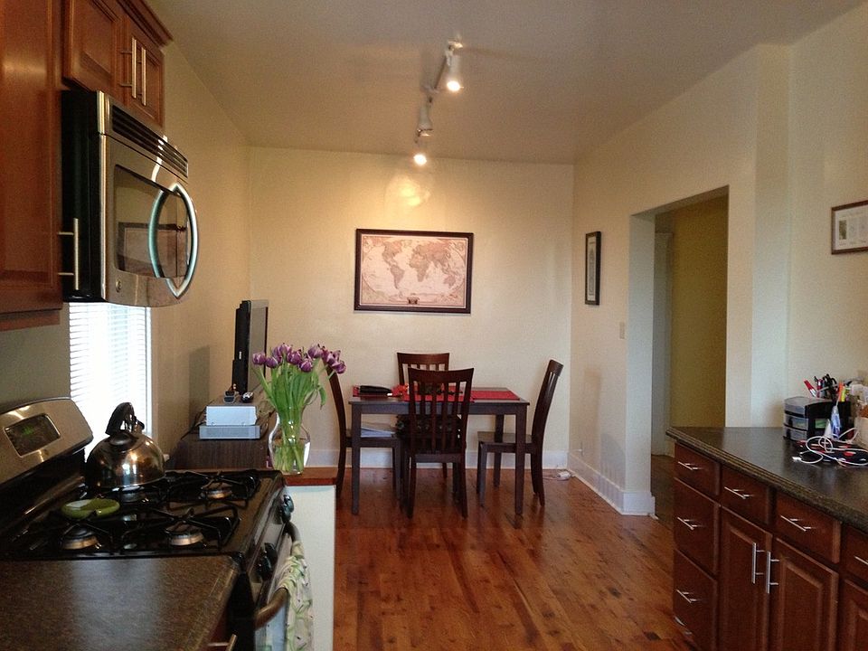 Large kitchen with stainless steel appliances