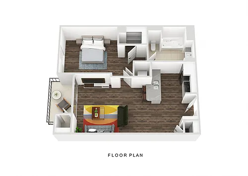 Floor plan One Bedroom One Bath