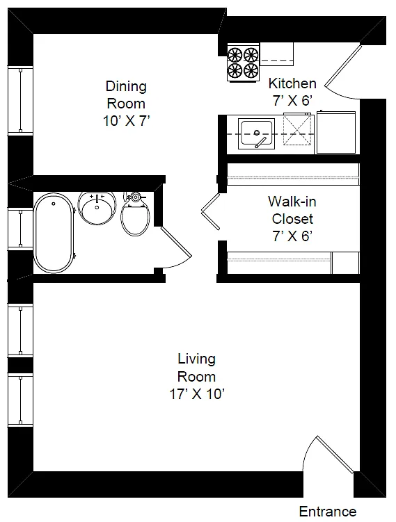 Floor plan Renovated Studio