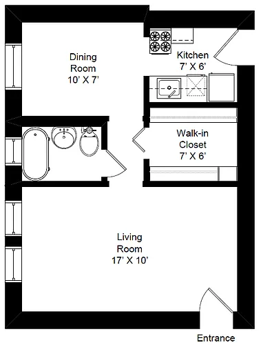 Floor plan Renovated Studio