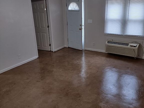 Living room, front door, bedroom door, ac/heat unit
