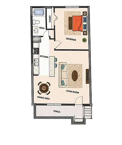 Floor plan 1 Bedroom 1 Bath