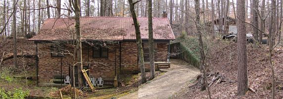 Brick home, garage and site
