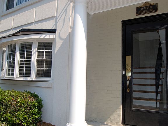 The front door to unit with secure coded lock