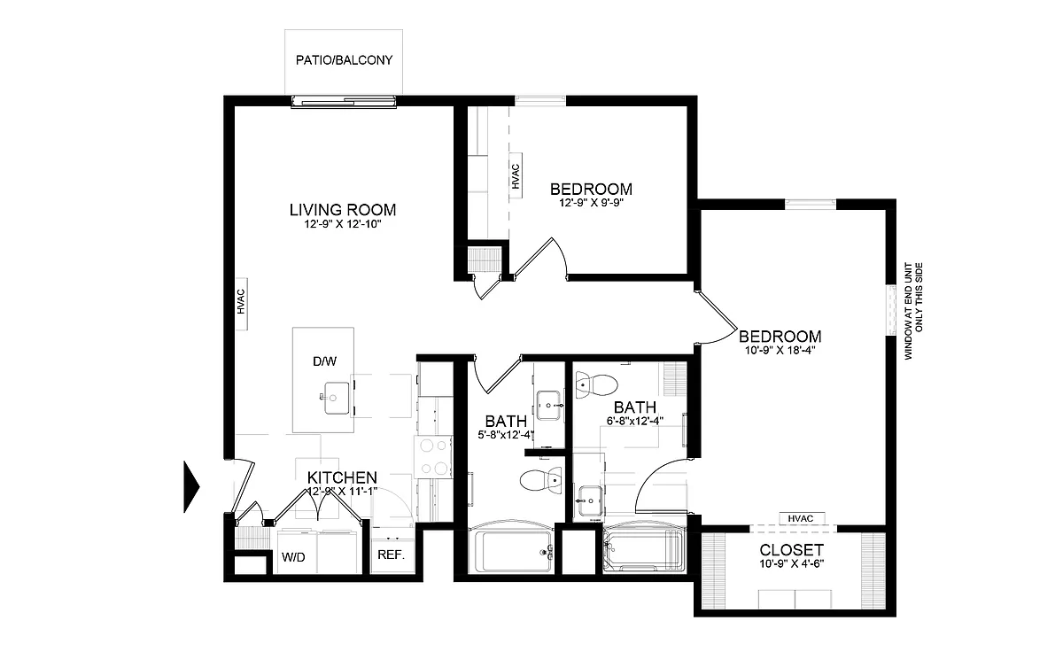 Floor plan Atlas - 2 Bedrooms 973