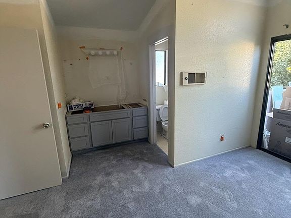 Master bathroom with remodel in process.