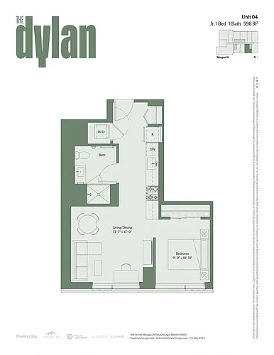 Floor plan Tier 04 - Jr1bed/1bath