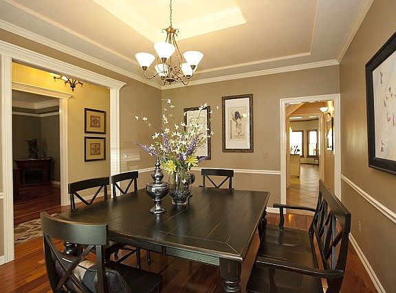 Formal Dining withcrown and chair rail.
