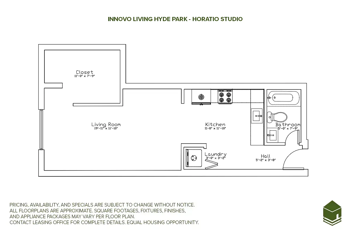 Floor plan Horatio Studio - Coming Soon