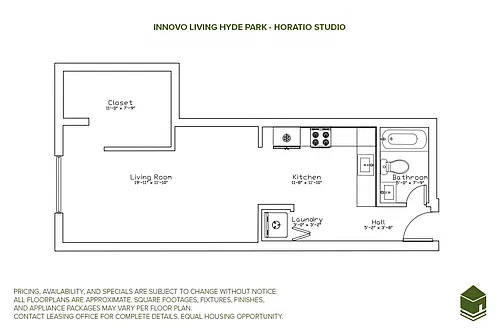 Floor plan Horatio Studio - Coming Soon