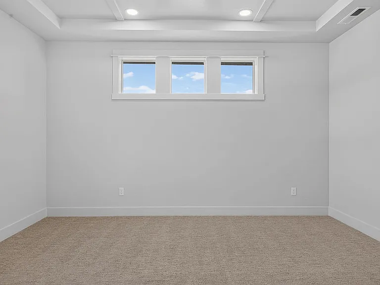 Master bedroom with tray ceiling