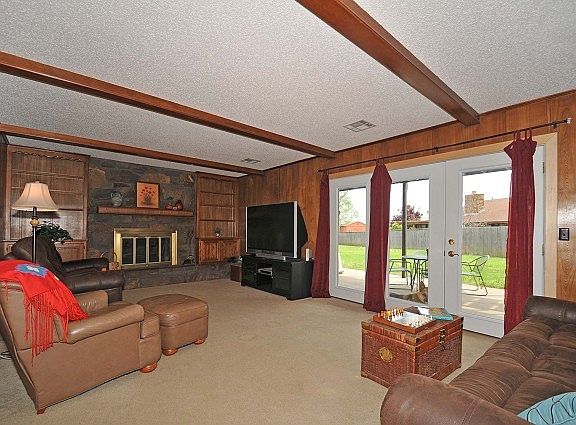 Family Room.  French Doors to Patio and Back Yard.