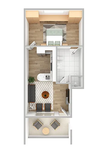Floor plan Unfurnished Large One Bedroom