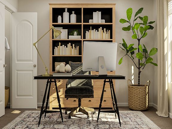 Secondary bedroom converted to an office