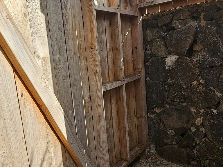 Inside of outdoor shower __