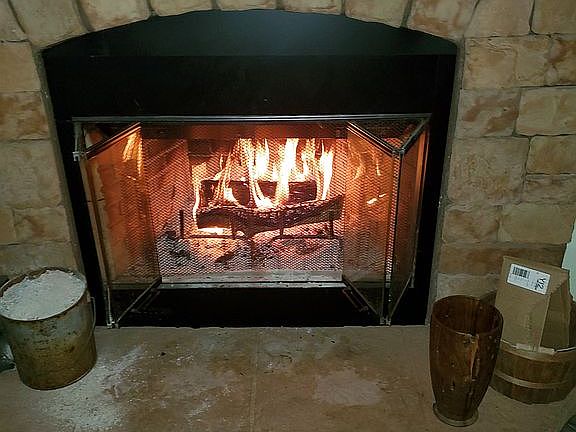 Wood burning fireplace