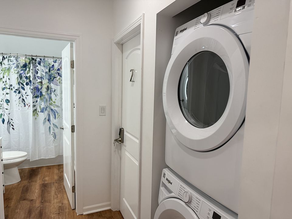 Shared space: First floor washer / dryer and Bathroom