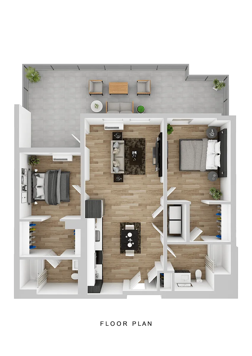 Floor plan Cascara - 2 Bed B (ANSI)