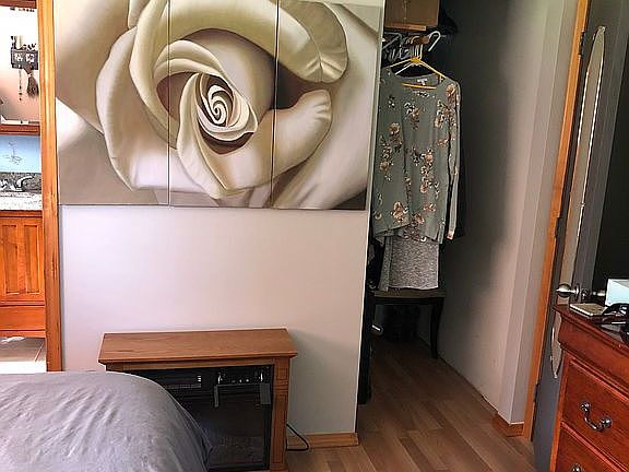 Master small walk in closet 